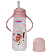 Adore WALES! The Stylish Baby Straw Sipper with Gravity Ball & Twin Handle 250ml- Pink