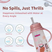 Adore WALES! The Stylish Baby Straw Sipper with Gravity Ball & Twin Handle 250ml- Pink