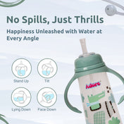 Adore WALES! The Stylish Baby Straw Sipper with Gravity Ball & Twin Handle 250ml- Green