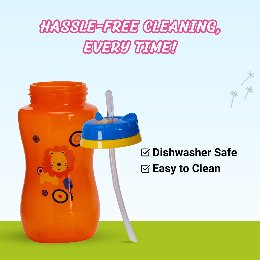 Adore Swipey Twist to Sip Straw Sipper 270ml - Orange