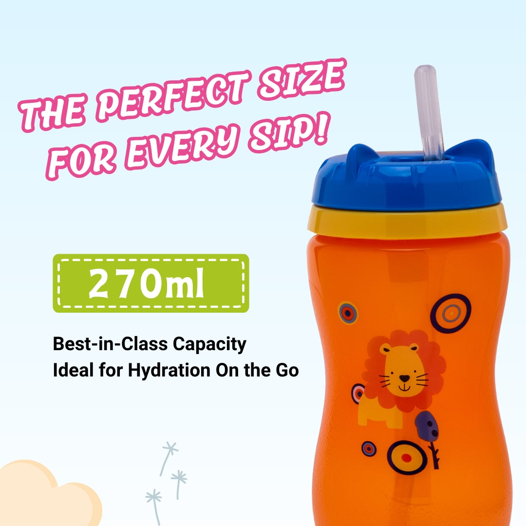 Adore Swipey Twist to Sip Straw Sipper 270ml - Orange