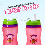 Adore Swipey Twist to Sip Straw Sipper 270ml - Pink