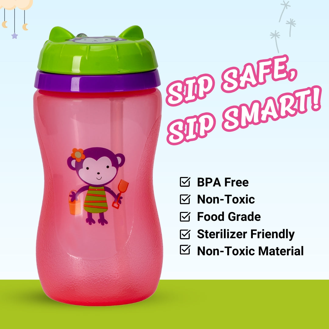 Adore Swipey Twist to Sip Straw Sipper 270ml - Pink