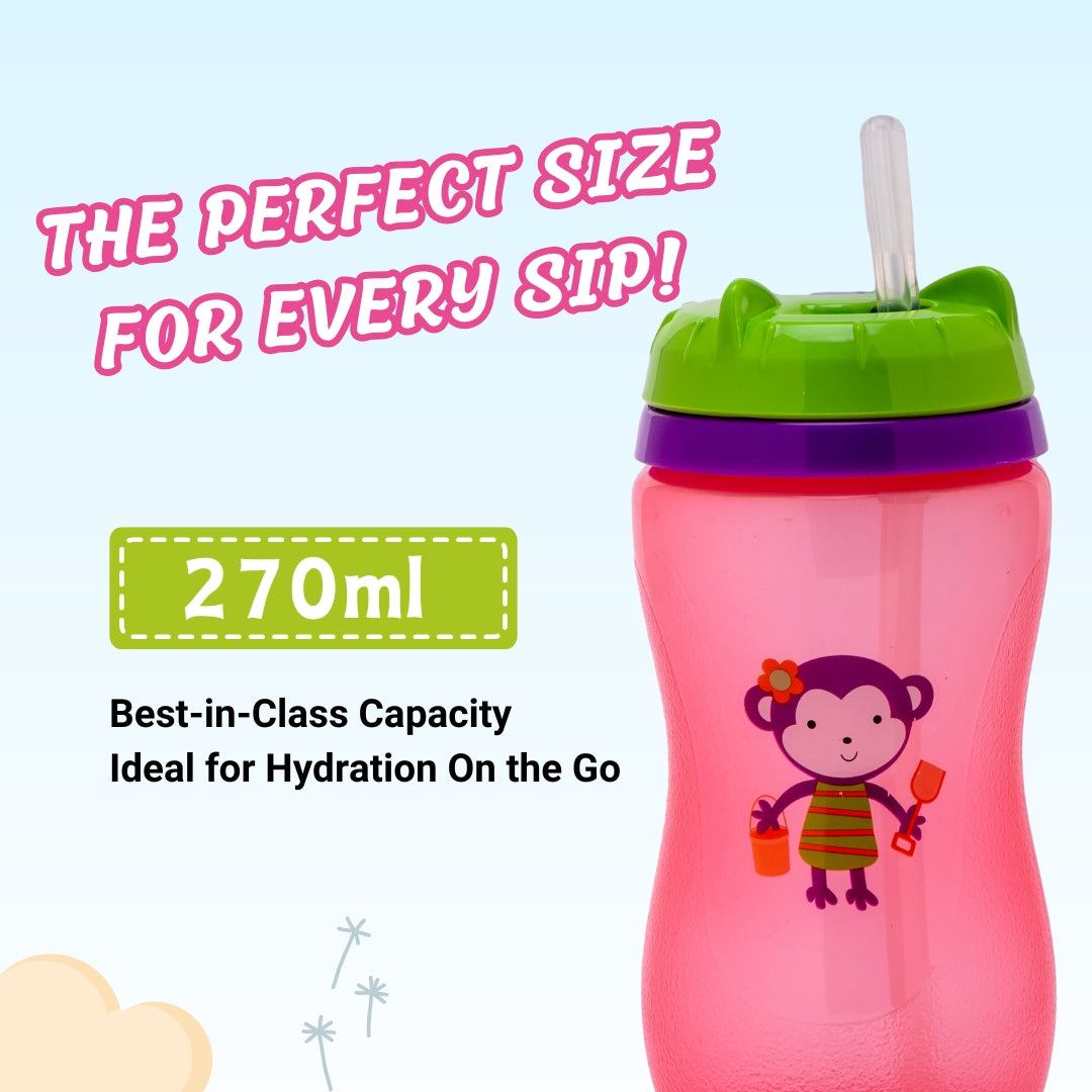 Adore Swipey Twist to Sip Straw Sipper 270ml - Pink