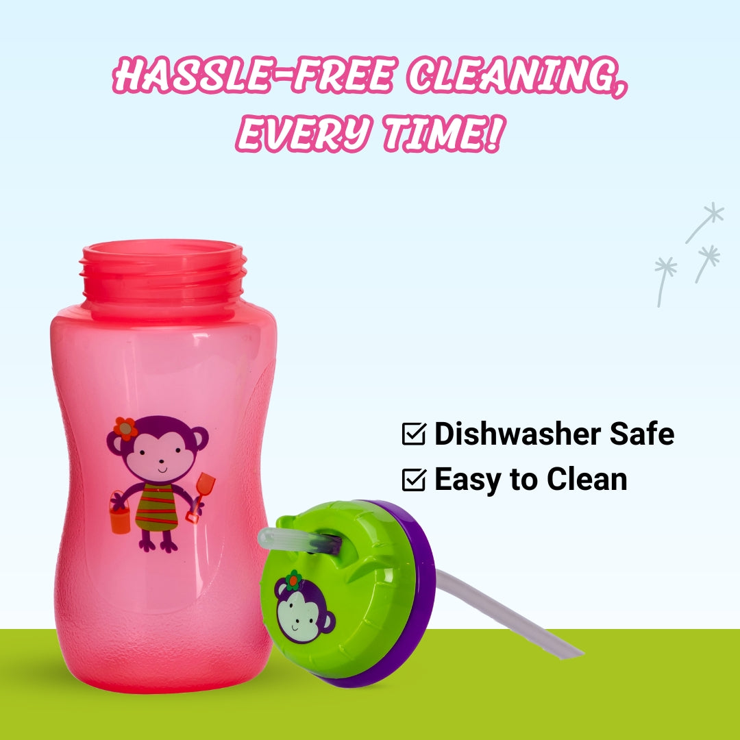 Adore Swipey Twist to Sip Straw Sipper 270ml - Pink