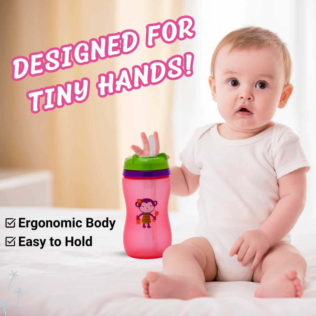 Adore Swipey Twist to Sip Straw Sipper 270ml - Pink