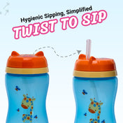 Adore Swipey Twist to Sip Straw Sipper 270ml - Blue