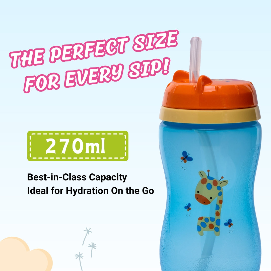 Adore Swipey Twist to Sip Straw Sipper 270ml - Blue