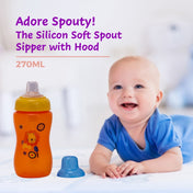 Adore Spouty Soft Spout Sipper with Hood 270ml- Orange