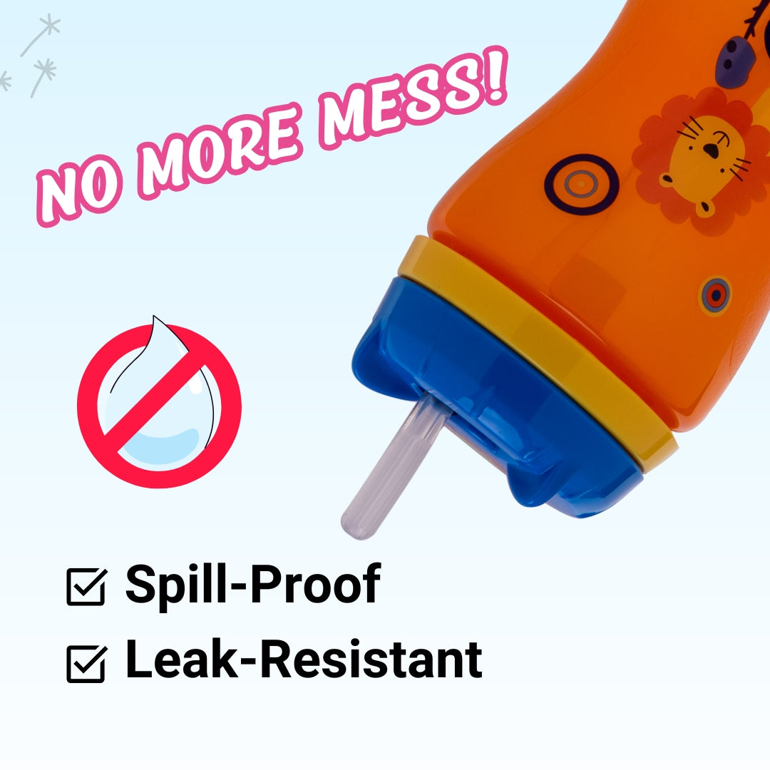 Adore Spartan 2 in 1 Spout n Straw Sipper with Hood 270ml- Orange