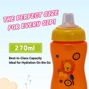 Adore Spartan 2 in 1 Spout n Straw Sipper with Hood 270ml- Orange