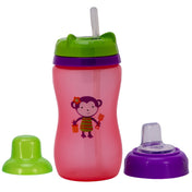 Adore Spartan 2 in 1 Spout n Straw Sipper with Hood 270ml- Pink