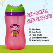Adore Spartan 2 in 1 Spout n Straw Sipper with Hood 270ml- Pink