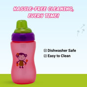 Adore Spartan 2 in 1 Spout n Straw Sipper with Hood 270ml- Pink