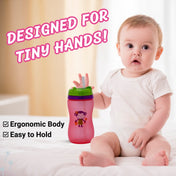 Adore Spartan 2 in 1 Spout n Straw Sipper with Hood 270ml- Pink