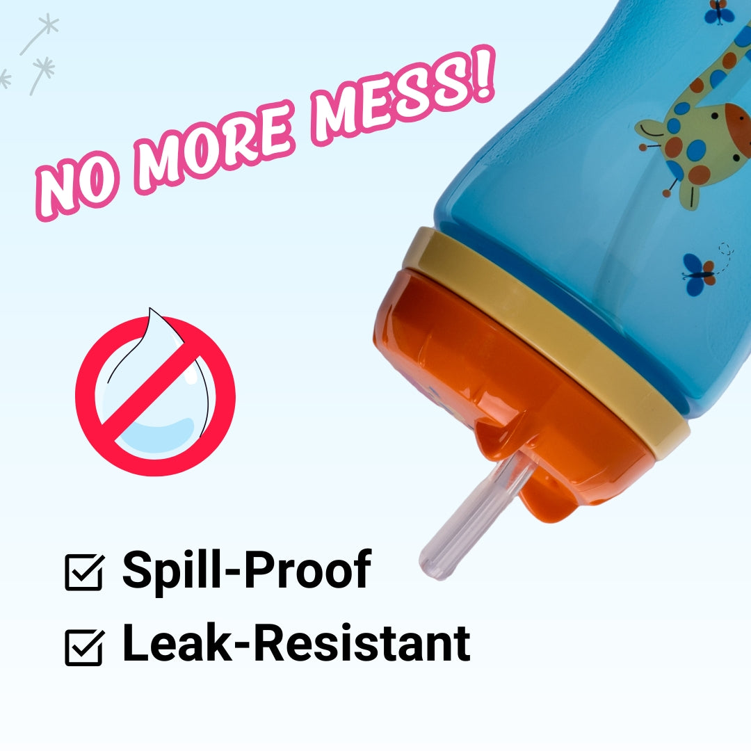 Adore Spartan 2 in 1 Spout n Straw Sipper with Hood 270ml- Blue