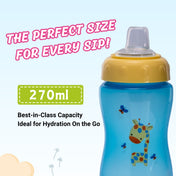 Adore Spartan 2 in 1 Spout n Straw Sipper with Hood 270ml- Blue