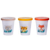 Adore Trio- Spill Proof Tumbler with Lid- Pack of 3- Each 200ml - White Combo