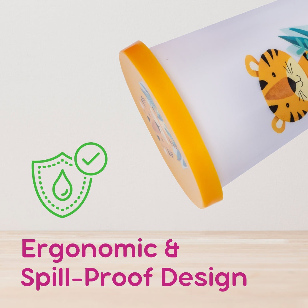 Adore Trio- Spill Proof Tumbler with Lid- Pack of 3- Each 200ml - White Combo