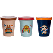 Adore Trio- Spill Proof Tumbler with Lid- Pack of 3- Each 200ml - Black Combo