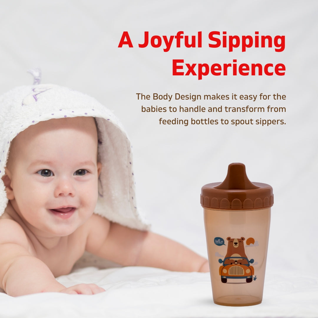 Adore Advanced Sippo- The Spill Proof Spout Sipper 270ml - Brown