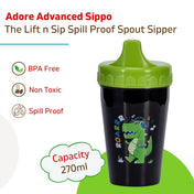 Adore Advanced Sippo- The Spill Proof Spout Sipper 270ml - Black