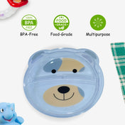 Adore Binge-The Teddy Designed Feeding Plate with Partition- Offwhite