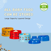 Adore Howdy- The 3 Layered Spill Proof Milk Powder Container - Blue- 120ml