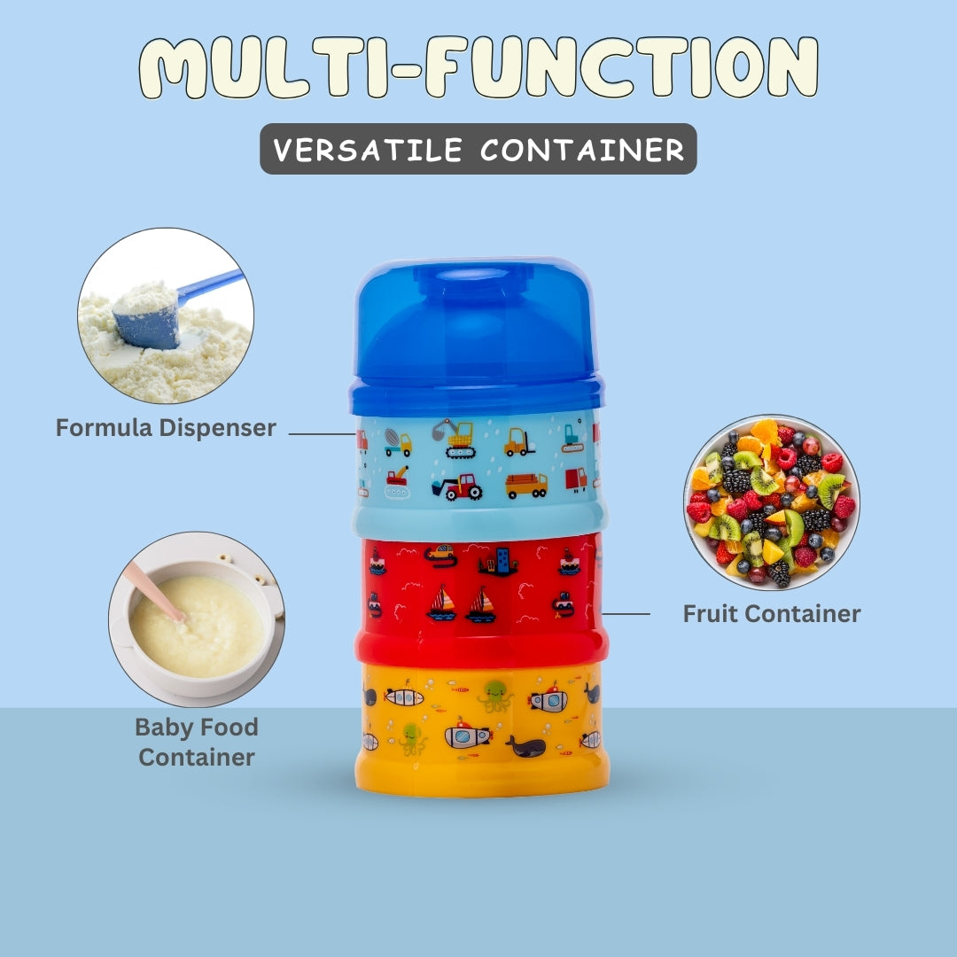 Adore Howdy- The 3 Layered Spill Proof Milk Powder Container - Blue- 120ml