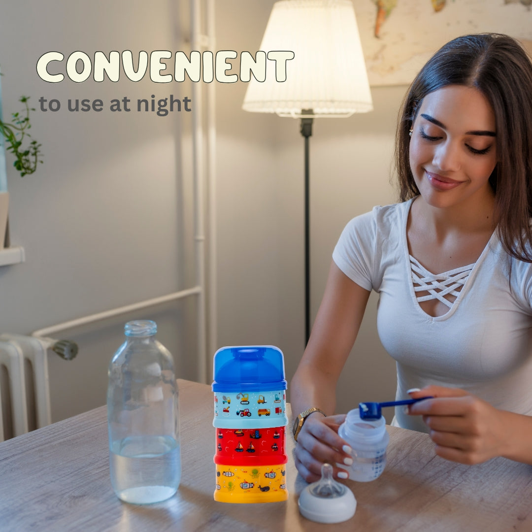 Adore Howdy- The 3 Layered Spill Proof Milk Powder Container - Blue- 120ml