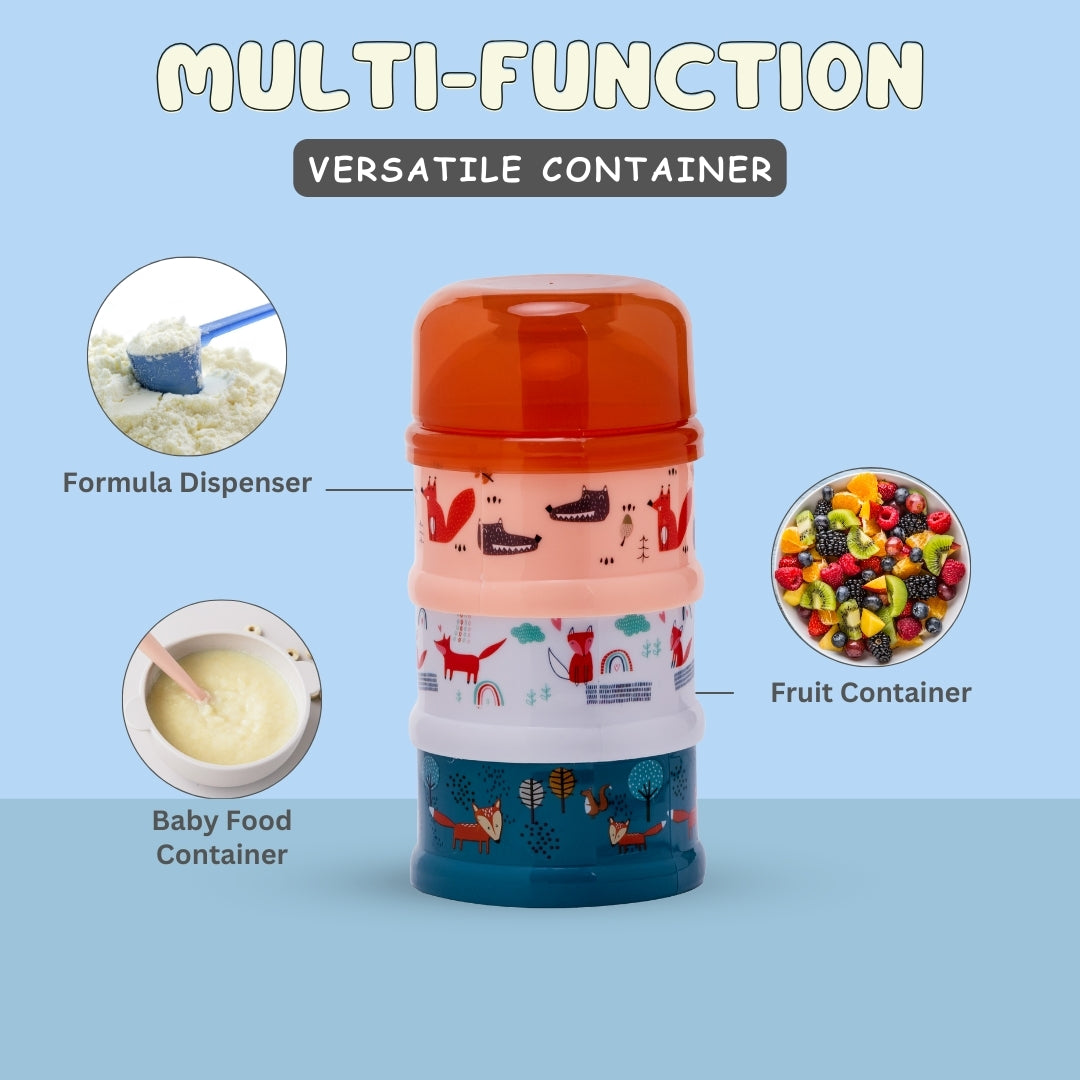 Adore Howdy- The 3 Layered Spill Proof Milk Powder Container - Brown- 120ml