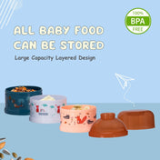 Adore Howdy- The 3 Layered Spill Proof Milk Powder Container - Brown- 120ml