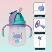 Adore Flora! Baby Straw Sipper with Gravity Ball & Twin Handle-300ml- Purple