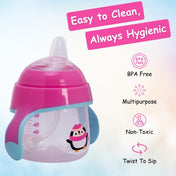 Adore Fauna! The Mini Soft Spout Sipper with Gravity Ball & Twin Handle - 270ml Pink