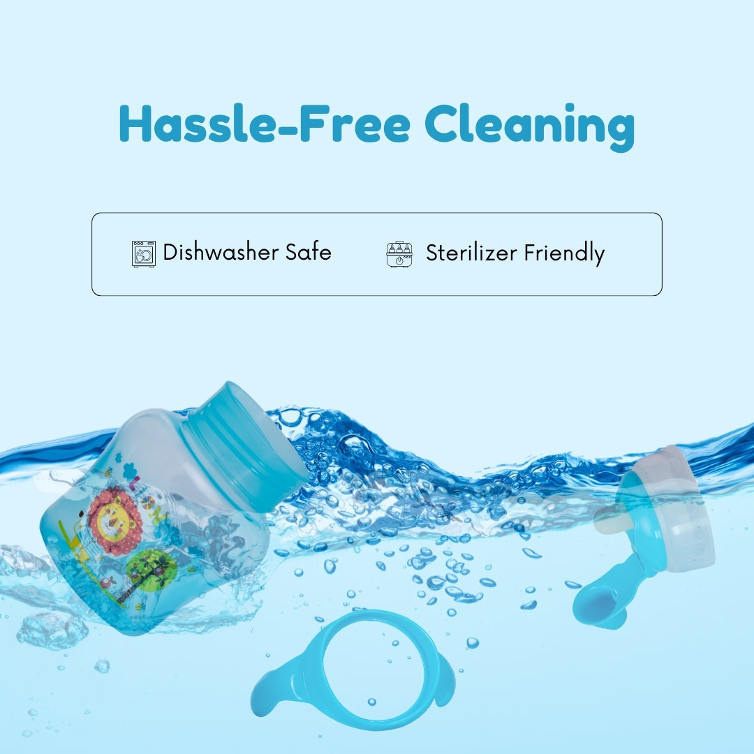 Adore MiniMax! The Funky Silicon Spout Sipper with Twin Handle- 120ml-Blue