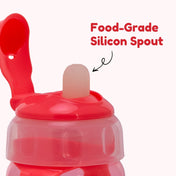 Adore MiniMax! The Funky Silicon Spout Sipper with Twin Handle- 120ml-Pink