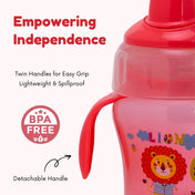 Adore MiniMax! The Funky Silicon Spout Sipper with Twin Handle- 120ml-Pink