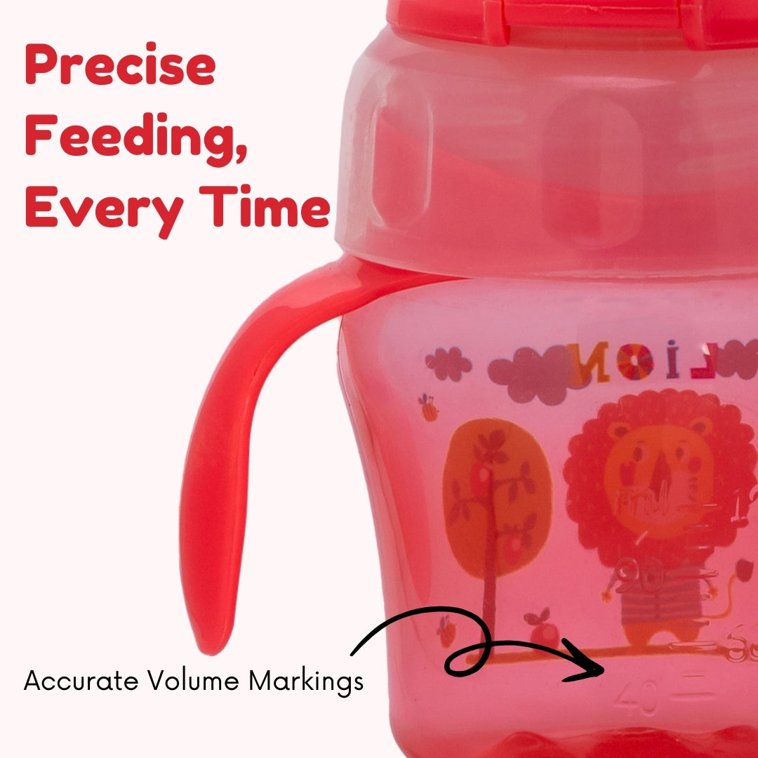 Adore MiniMax! The Funky Silicon Spout Sipper with Twin Handle- 120ml-Pink