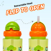 Adore Skoozy Sports Straw Sipper with Retractable Head - 250ml- Green