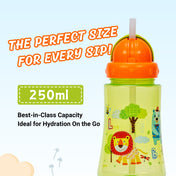 Adore Skoozy Sports Straw Sipper with Retractable Head - 250ml- Green