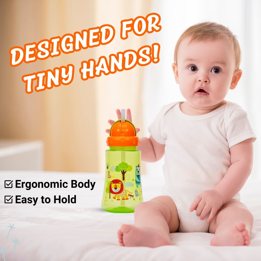 Adore Skoozy Sports Straw Sipper with Retractable Head - 250ml- Green