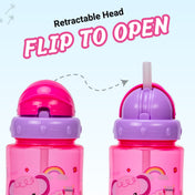 Adore Skoozy Sports Straw Sipper with Retractable Head - 250ml- Pink