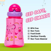 Adore Skoozy Sports Straw Sipper with Retractable Head - 250ml- Pink