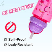 Adore Skoozy Sports Straw Sipper with Retractable Head - 250ml- Pink