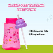 Adore Skoozy Sports Straw Sipper with Retractable Head - 250ml- Pink