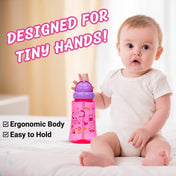 Adore Skoozy Sports Straw Sipper with Retractable Head - 250ml- Pink