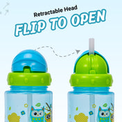 Adore Skoozy Sports Straw Sipper with Retractable Head - 250ml- Blue