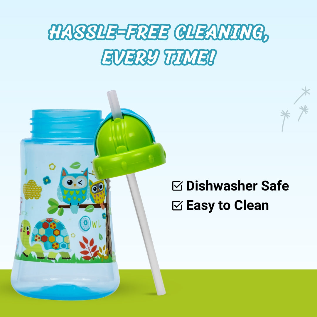 Adore Skoozy Sports Straw Sipper with Retractable Head - 250ml- Blue