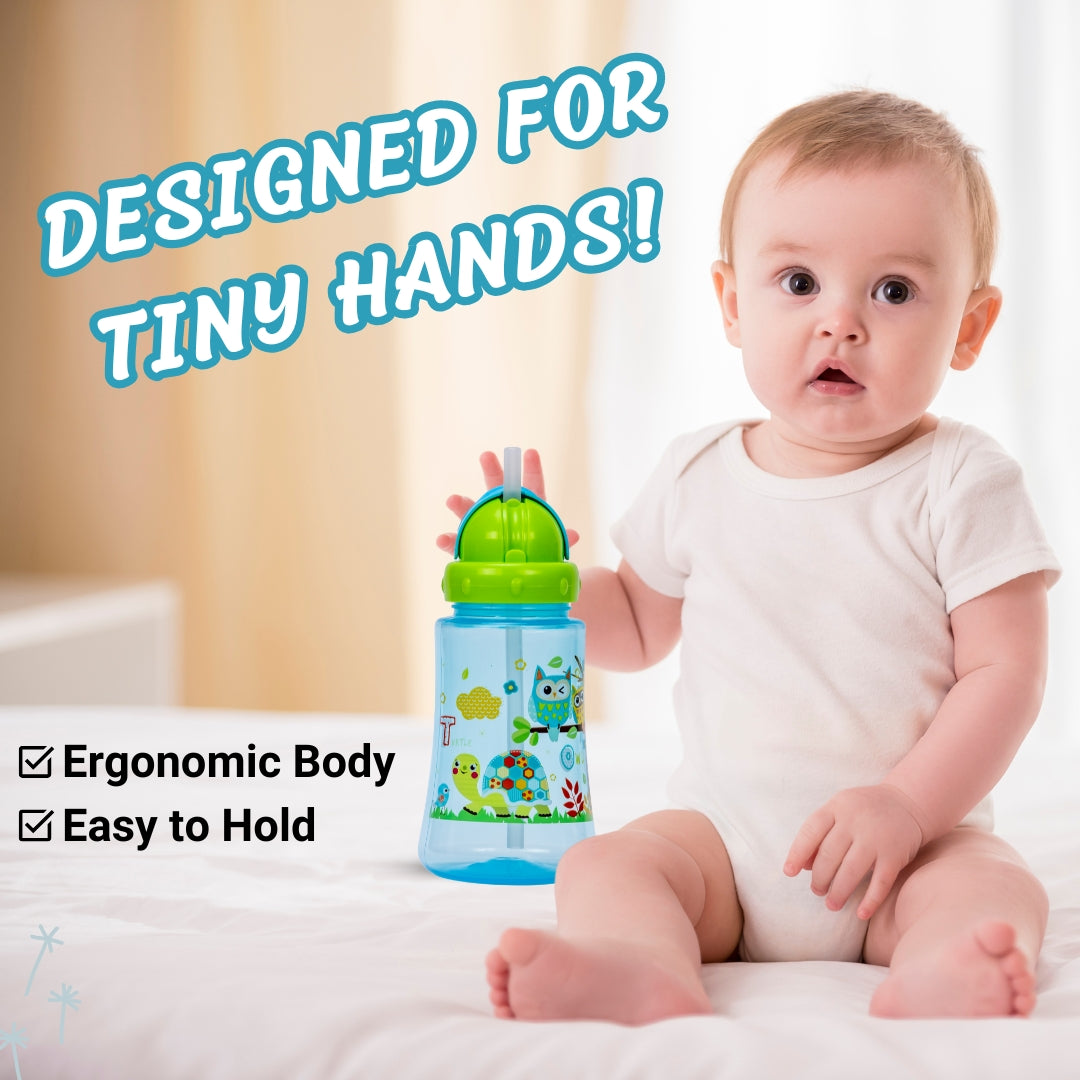 Adore Skoozy Sports Straw Sipper with Retractable Head - 250ml- Blue