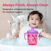 Adore Spazzo Duck Bill/ Hard Spout Sipper with Twin Handle & Hygiene Cap- 250ml- Pink